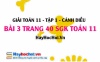 Giải bài 3 trang 40 Toán 11 tập 1 SGK Cánh Diều